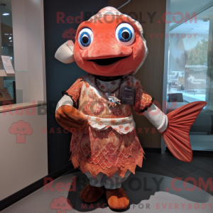 Rust Salmon mascottekostuum...