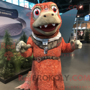 Rust Salmon mascot costume...