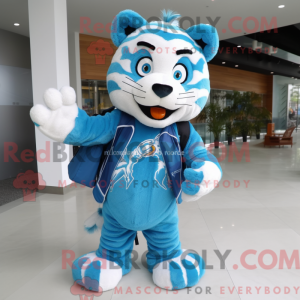 Blue Tiger mascot costume...