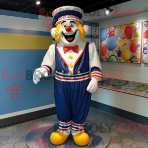 Navy Clown mascot costume...