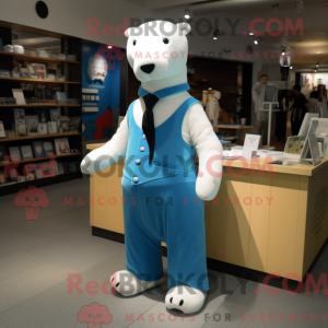 Blue Ermine mascot costume...