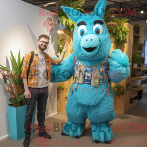 Turquoise Llama mascot...