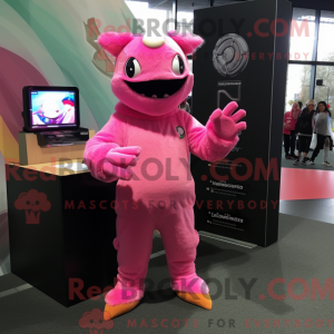 Pink Chupacabra mascot...