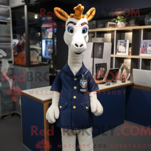 Navy Giraffe mascot costume...