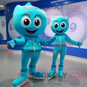 Cyan Pair Of Ice Skates...