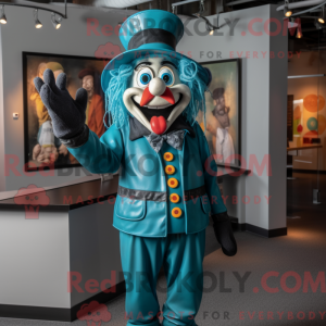 Teal Clown Maskottchen...