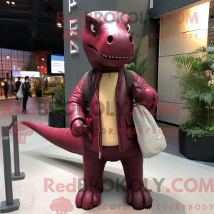 Maroon Diplodocus maskot...