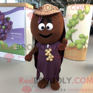 Brown Grape mascot costume...