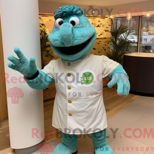 Blågrøn Caesar Salat maskot...