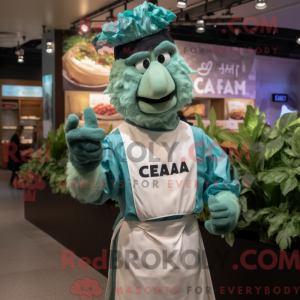 Blågrøn Caesar Salat maskot...