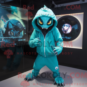 Teal Demon-mascottekostuum...