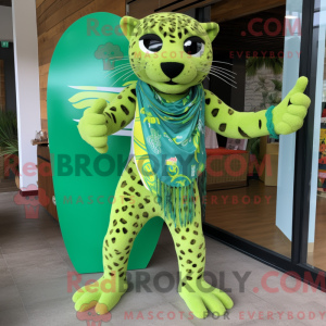 Lime Green Jaguar mascot...