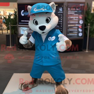 Blue Weasel mascot costume...