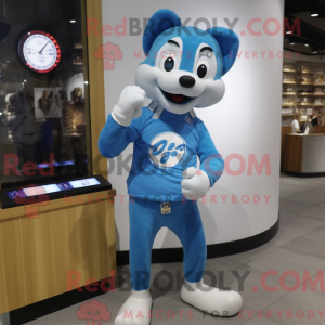 Blue Weasel maskot kostume...