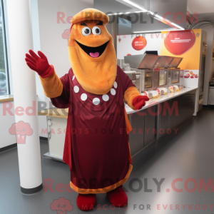 Maroon Currywurst mascot...
