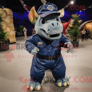 Navy Triceratops mascot...