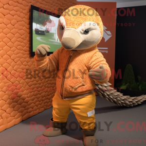 Orange Pangolin mascot...