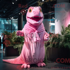 Pink T Rex mascot costume...