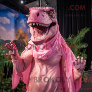 Postava maskota Pink T Rex...