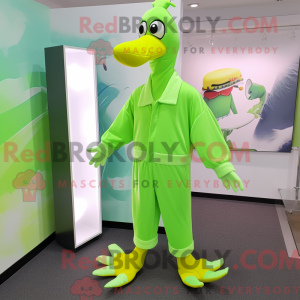 Lime Green Swan mascot...