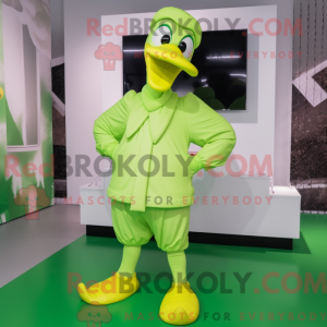 Lime Green Swan mascot...