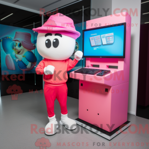Pink Computer mascot...
