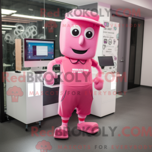 Pink Computer maskot...