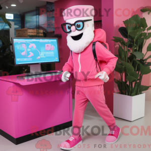 Pink Computer mascot...