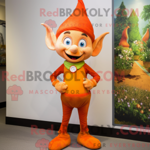 Orange Elf mascot costume...