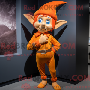 Orange Elf mascot costume...