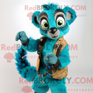 Turkis Lemur maskot kostume...