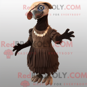 Brun Vulture maskot kostume...