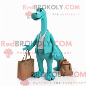 Turquoise Diplodocus mascot...