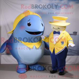 Yellow Blue Whale mascot...