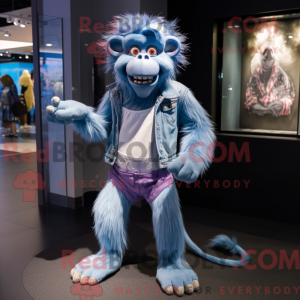 Blue Baboon mascot costume...
