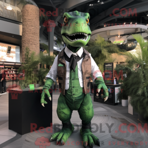 Grøn Allosaurus maskot...