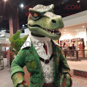 Green Allosaurus mascot...