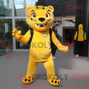 Geel Jaguar-mascottekostuum...