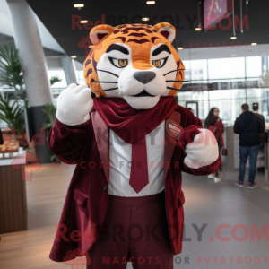 Maroon Tiger maskot kostume...