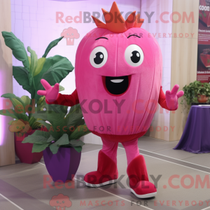 Pink Beet maskot kostume...