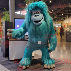 Teal Sasquatch Maskottchen...