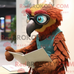 Brown Macaw mascot costume...