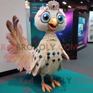 Beige Peacock mascot...