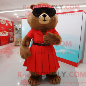 Red Otter mascot costume...
