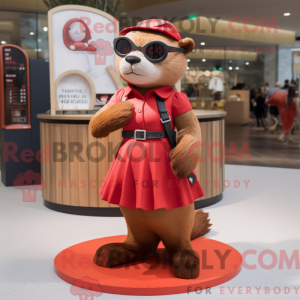 Red Otter mascot costume...
