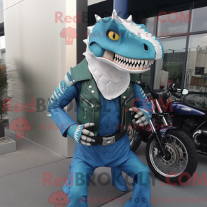 Cyan Spinosaurus mascot...