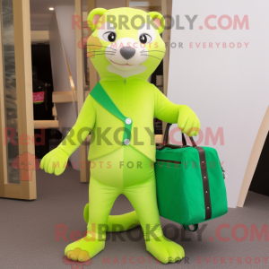 Lime Green Ferret mascot...
