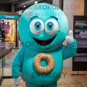 Turquoise Donut mascot...