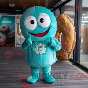 Turquoise Donut mascot...