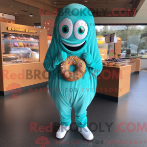 Turquoise Donut mascot...